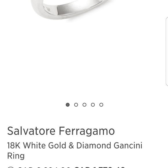 Salvatore Ferragamo 18k white gold diamond ring - Picture 3 of 4